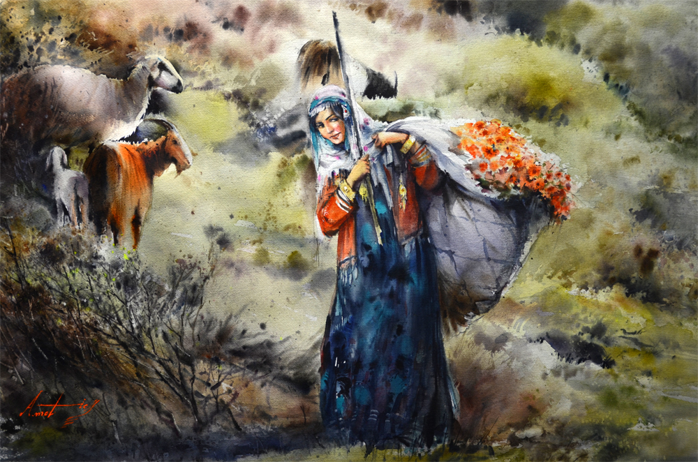 آموزشگاه هنرهای تجسمی آبرنگ 63x42cm